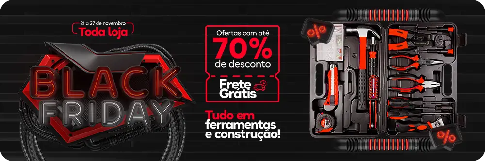 Exemplo de banner promocional black friday loja de ferramentas