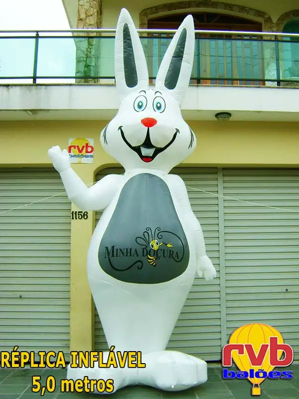 Réplica Inflável Coelho da Páscoa Minha Doçura