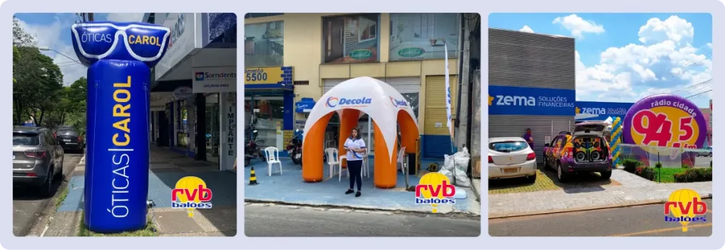 Infláveis promocionais em lojas físicas