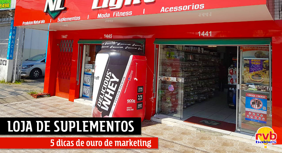 Loja de suplementos 5 dicas de ouro de marketing RVB