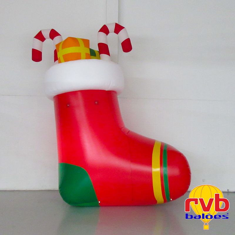Bota de Natal Gigante Inflável para atrair clientes no final de ano