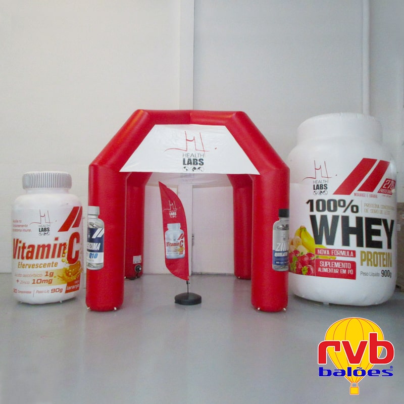 inflaveis promocionais personalizados nos negocios Health Lab