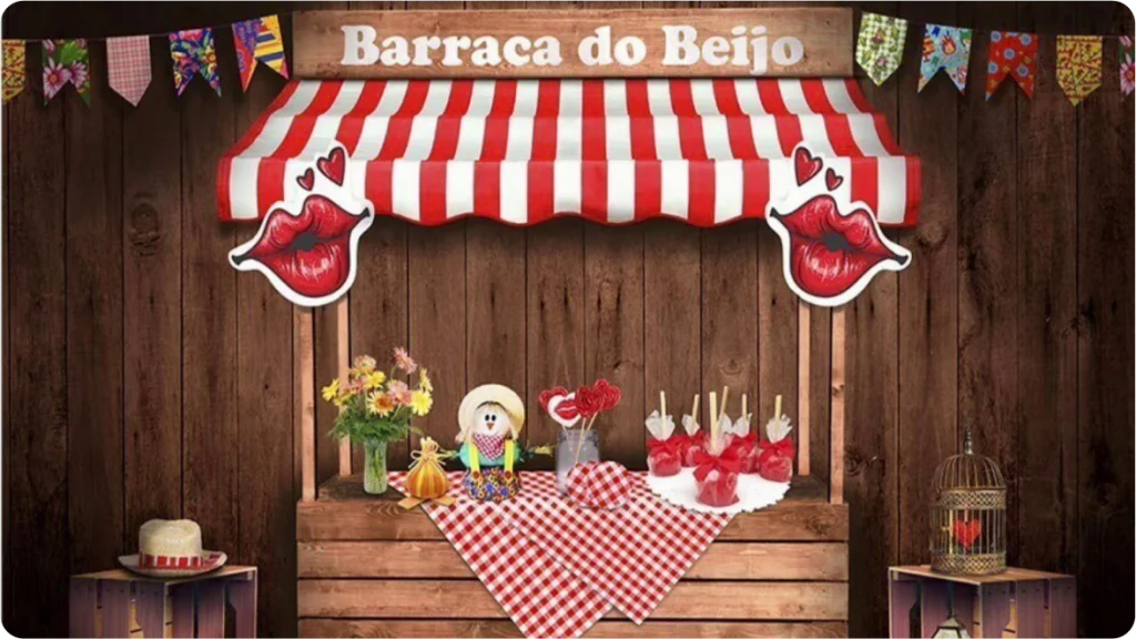 Painel interativo para fotos São João Barraca do Beijo