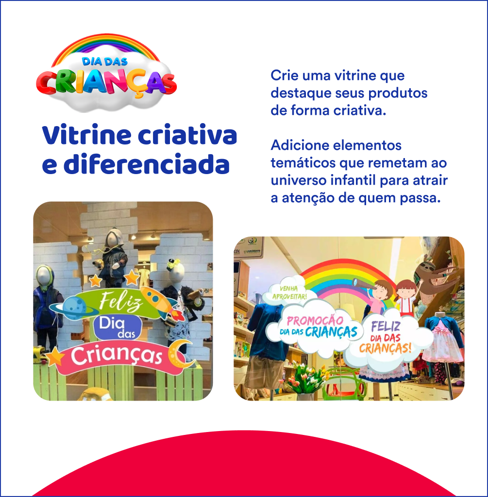 Ideias para lojas e vitrines para o dia das crianças