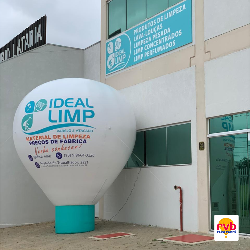 Balão inflável personalizado para empresa de limpeza