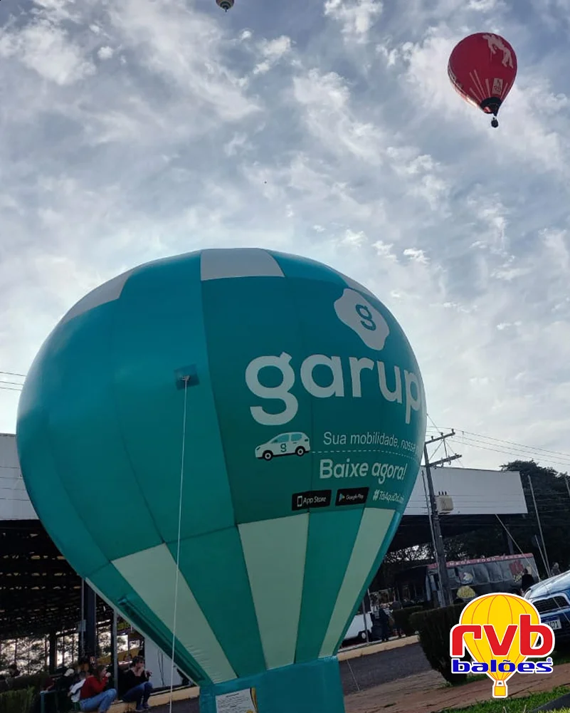 Bala O Inflavel [garup] [mobilidadeaplicativo] [transporte] O Balao Mostra A Marca Garup, Que Parece