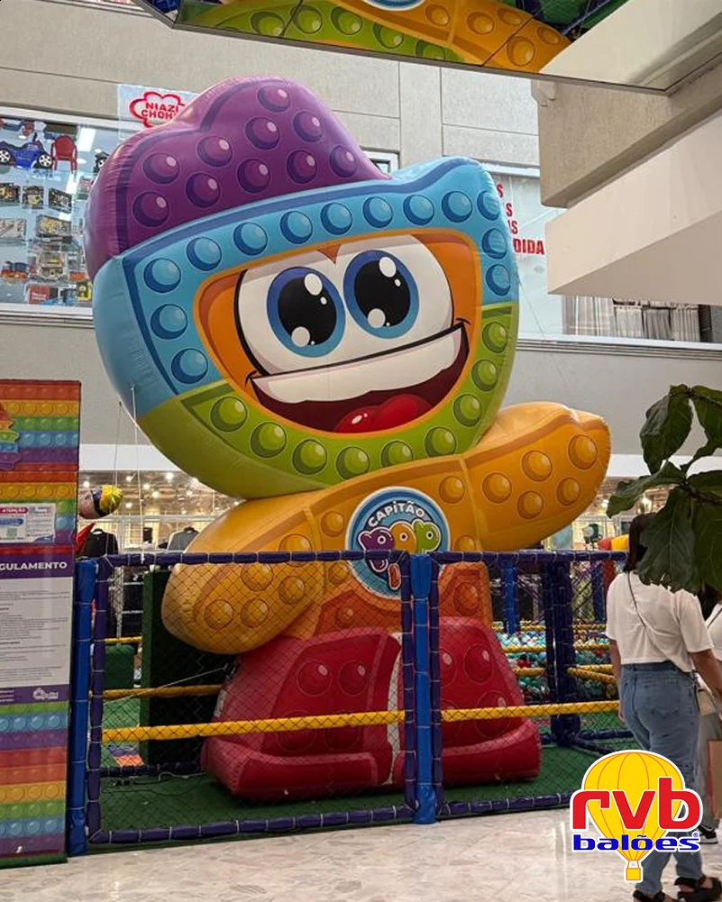 Mascote Inflavel Rvb Baloes [mascote Inflavel] [recreacao Infantil] A Imagem Mostra Um Mascote Infla