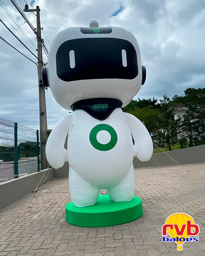 Mascote Inflavel [zoe] [robo Mascote] [tecnologiarobotica] A Imagem Mostra Um Mascote Inflavel Em Fo