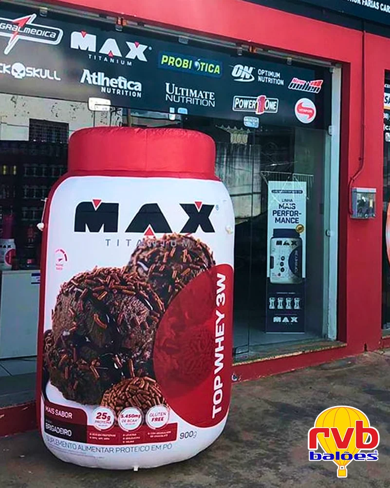 Pote Frasco Inflavel [max Titanium] [top Whey 3w] [suplementos Alimentares] O Pote Inflavel Promocio