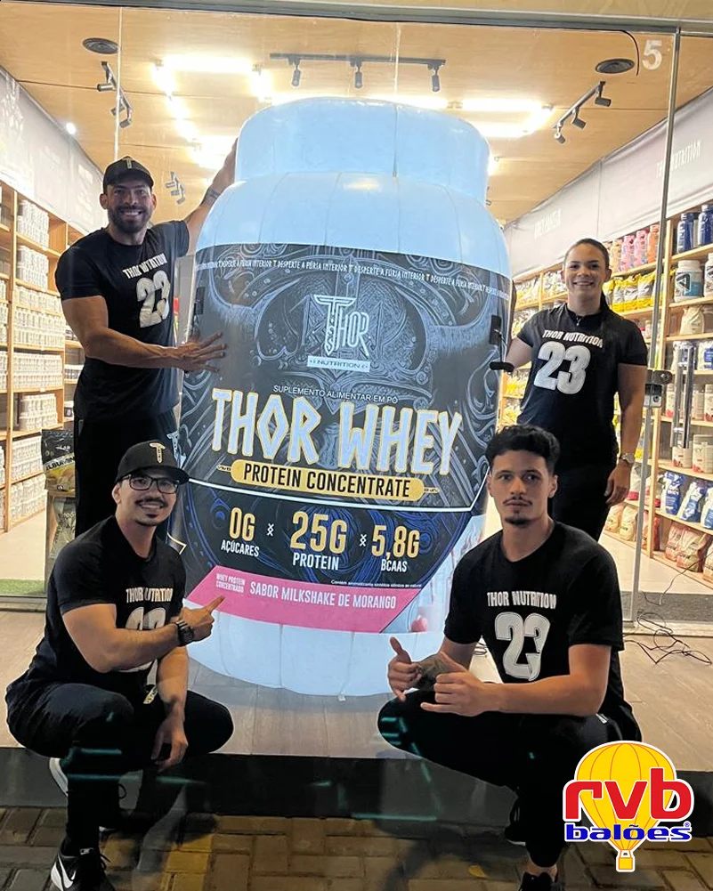 Pote Frasco Inflavel [thor Nutrition] [thor Whey Protein] [suplementos Alimentares] A Imagem Mostra