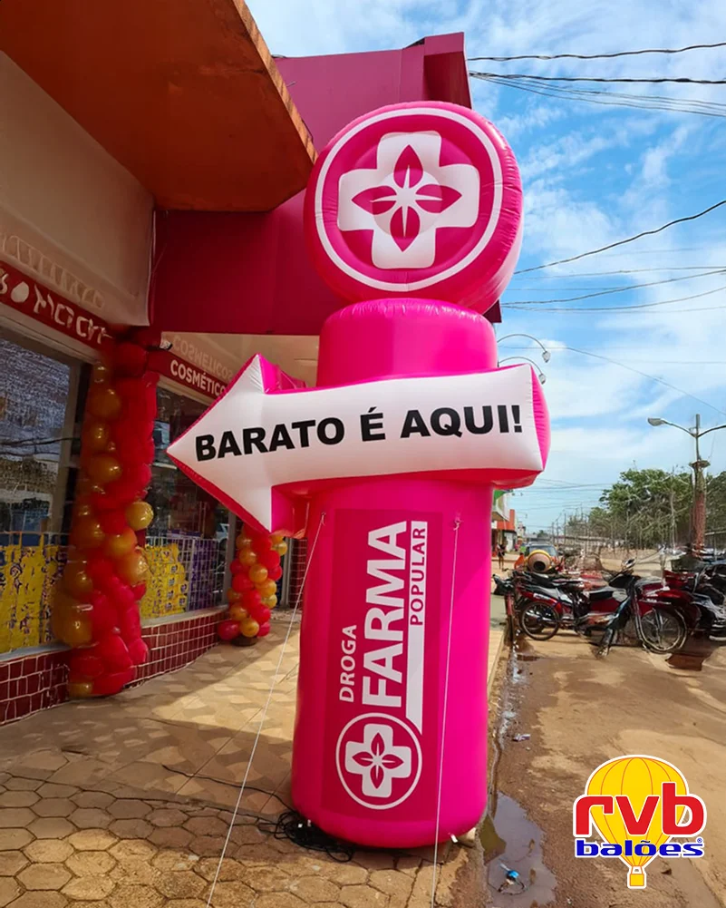 Totem Inflavel [droga Farma Popular] [totem Inflavel Promocional] [farmaciadrogaria] O Totem Mostra