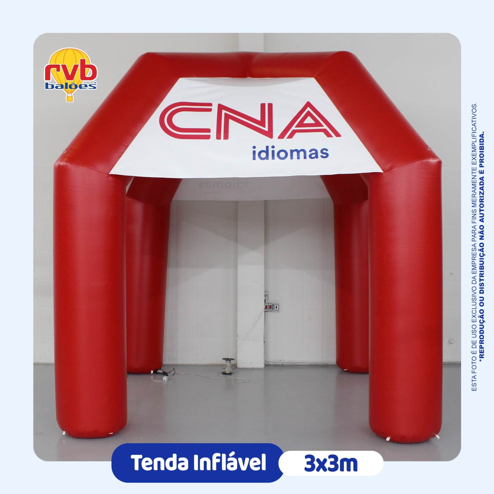 Tenda Inflável 3x3 escola CNA