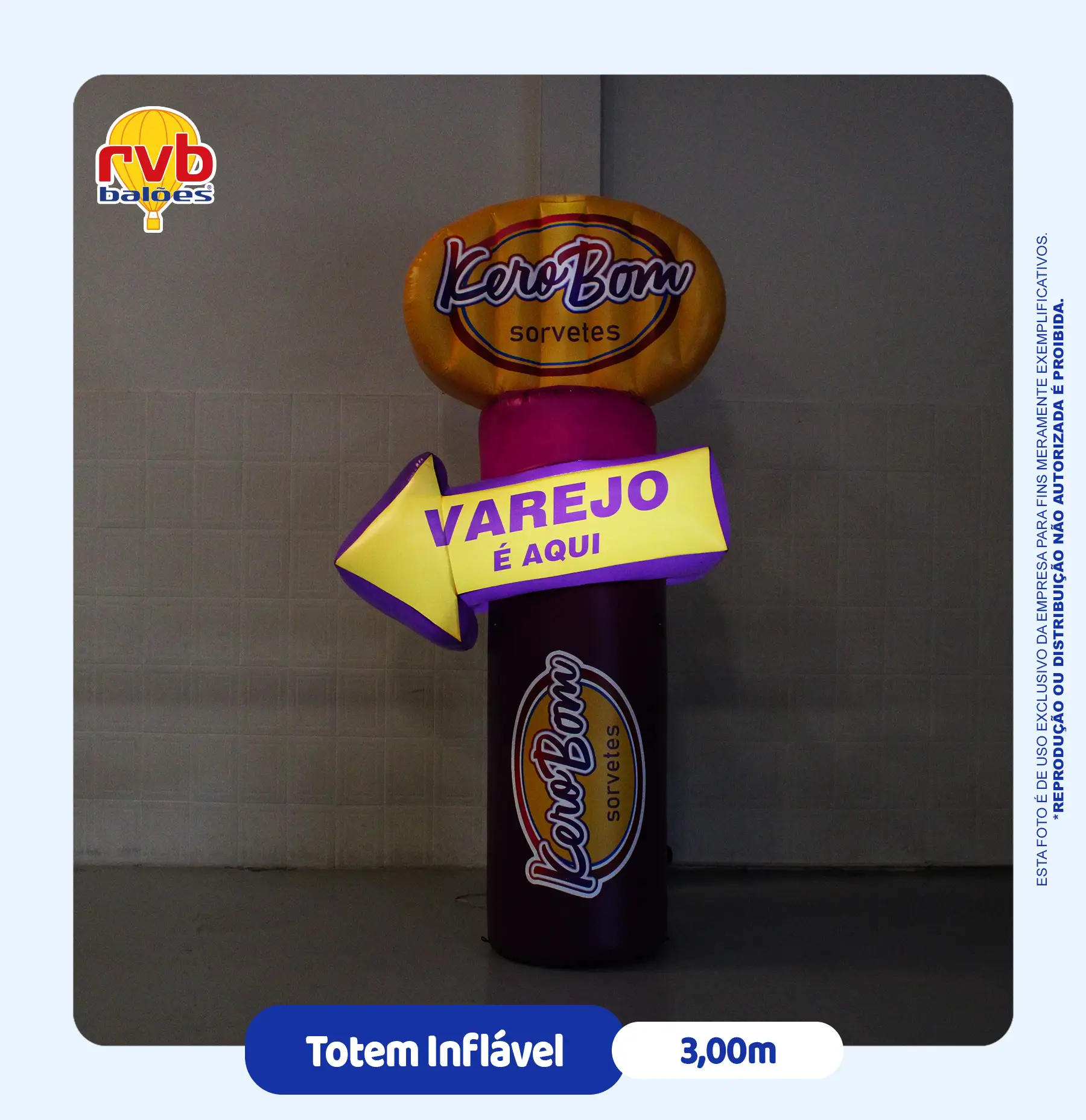 TOTEM 3,00m KEROBOM com iluminação