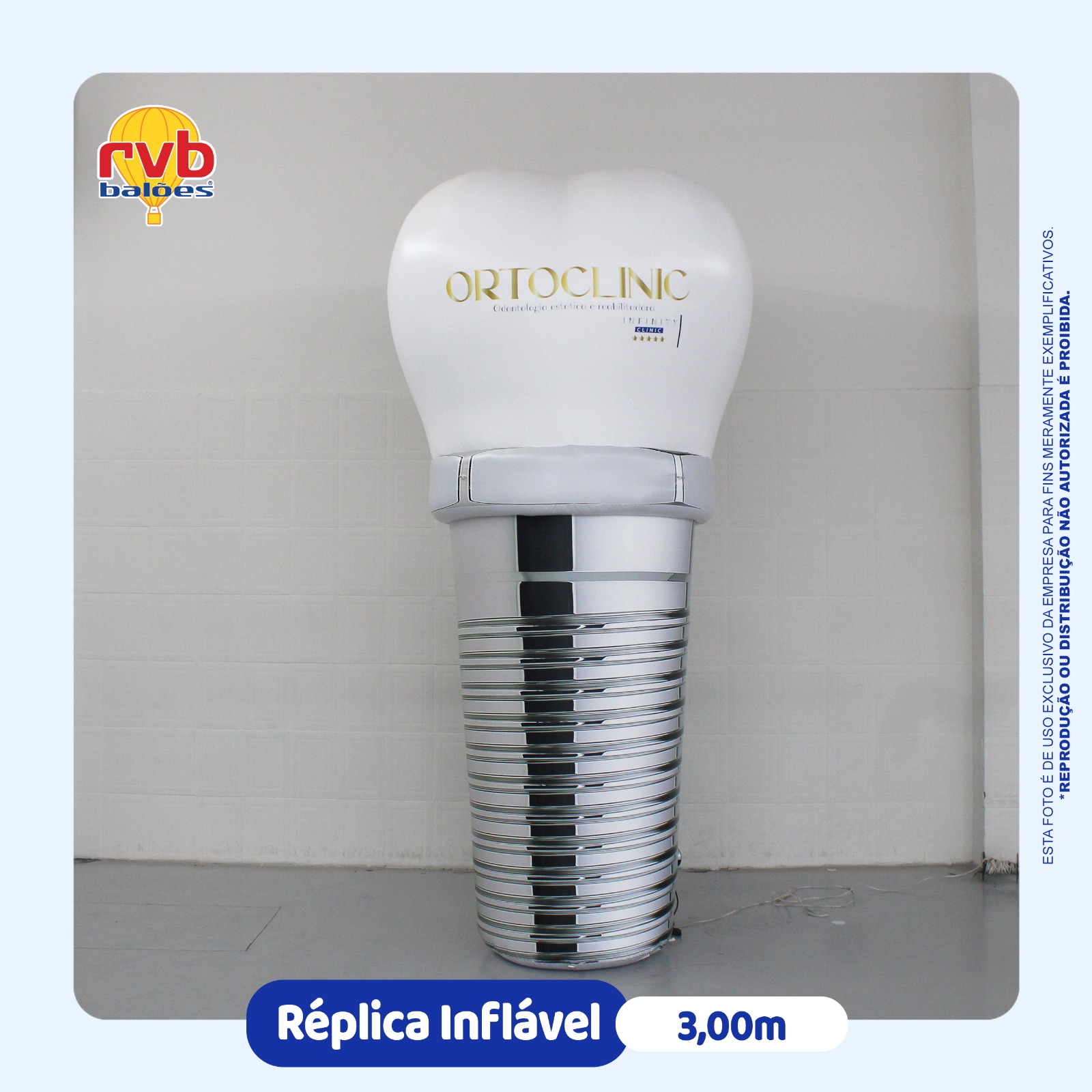 Réplica Inflável dente Ortoclínica