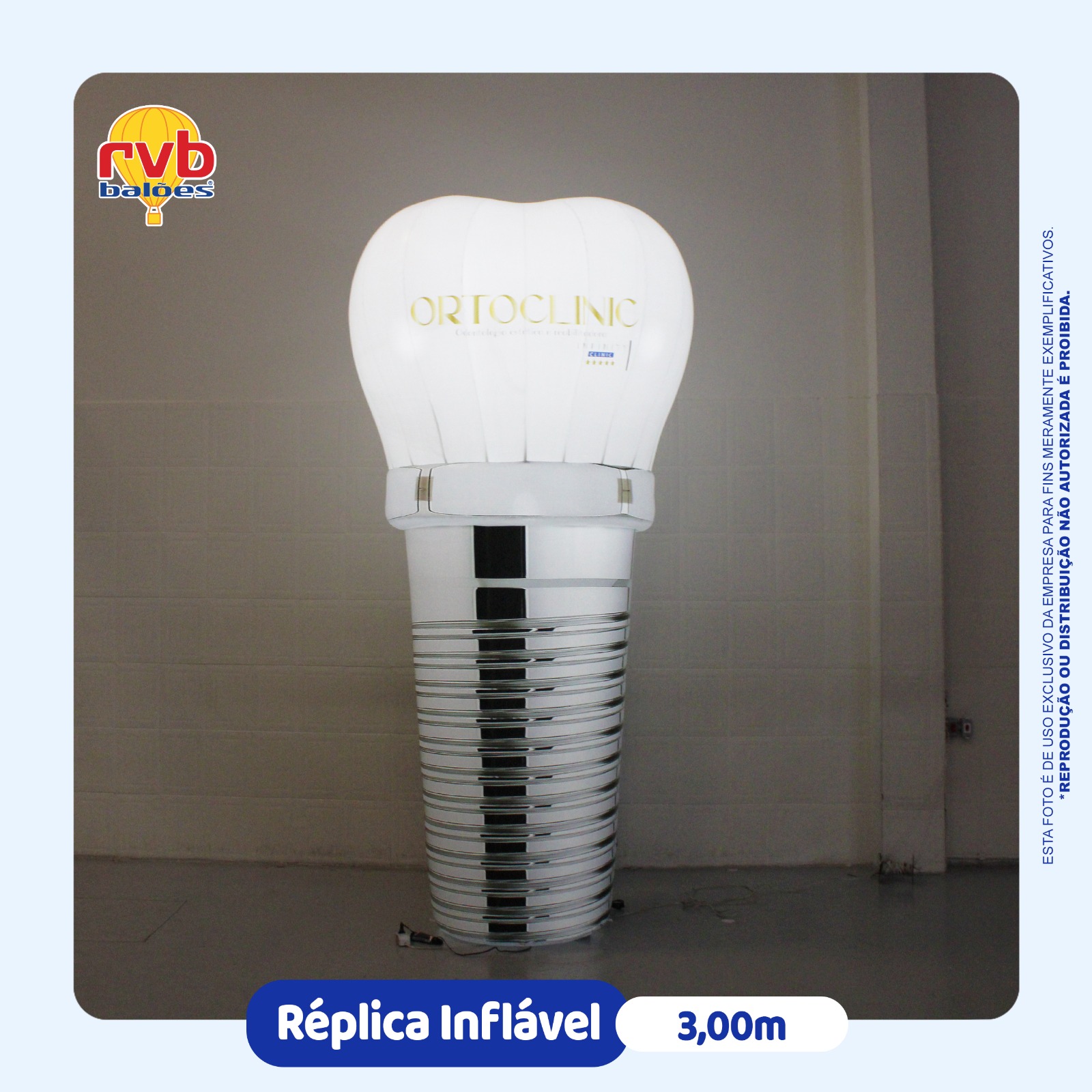 Réplica Inflável dente Ortoclínica