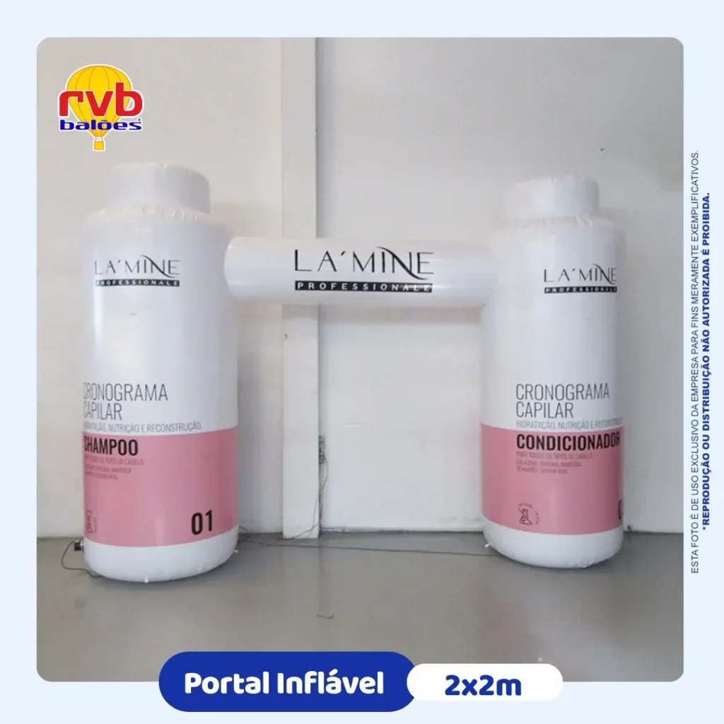 Portal Inflável Lamine Empresa de Cosméticos Réplica Produtos