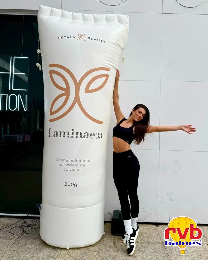 Réplica Inflável Embalagem Cosméticos - Marketing Petala Beauty