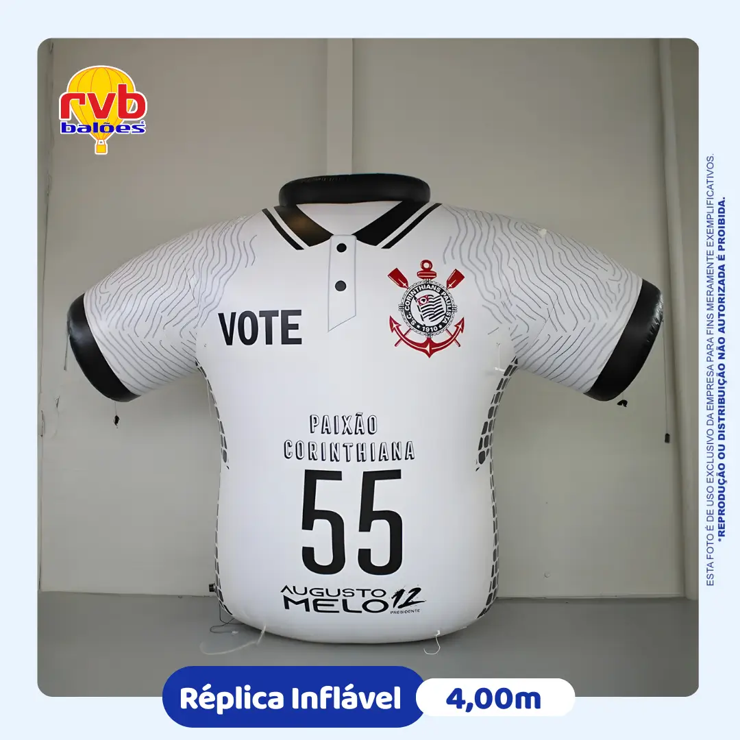 camiseta inflável corinthians